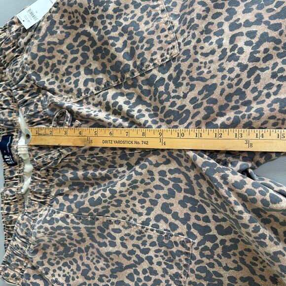 Gap Women's XL NWT Mid Rise Pull-on Leopard Barrel Jeans - Picture 6 of 9